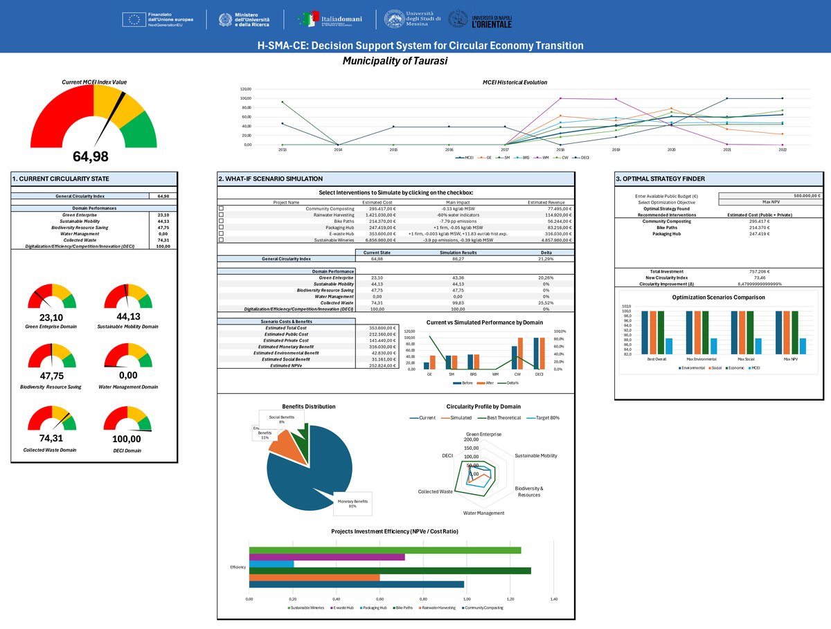 H-SMA-CE DSS Excel Dashboard Interface
